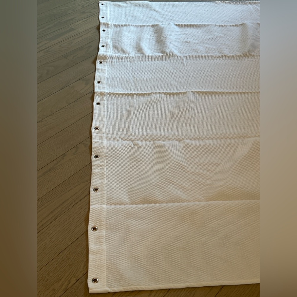 White Textured Shower Curtain Liner - Picture 4 of 6